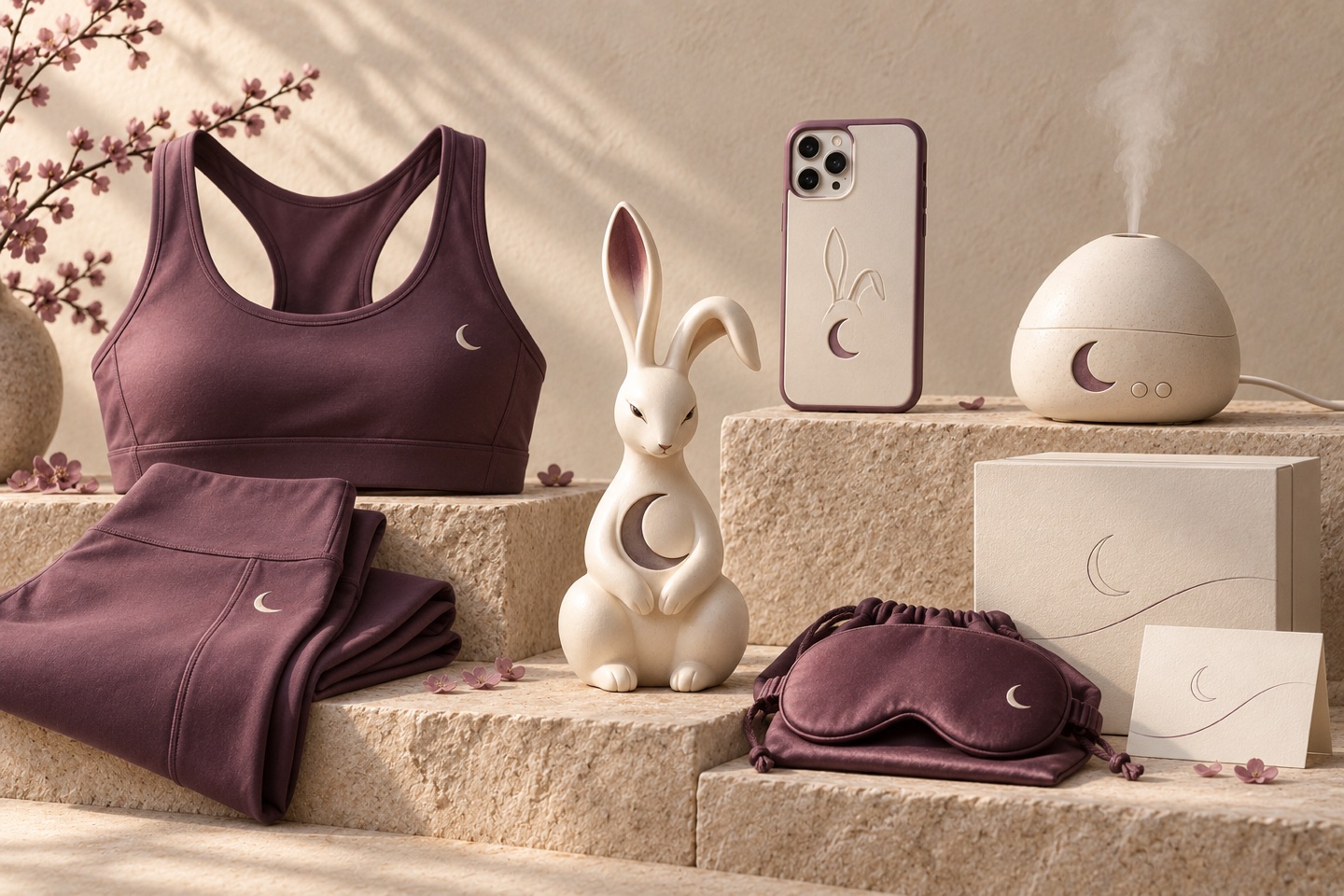 Moon Hare coordinated concept collection including apparel, phone accessories, a character object and studio products
